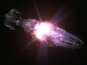 Krenim weapon ship exploding