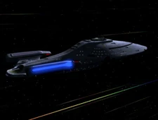 USS Voyager at warp