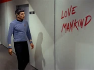 Spock finds emotionally disturbing graffiti