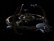 USS Defiant, Yeager, Excelsior and Nebula at DS9