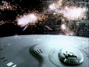 Antimatter spread.jpg (1.33 MB) The Enterprise-D, firing an antimatter spread from the phaser array