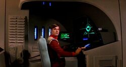 The tactical station aboard a refit Constitution-class starship