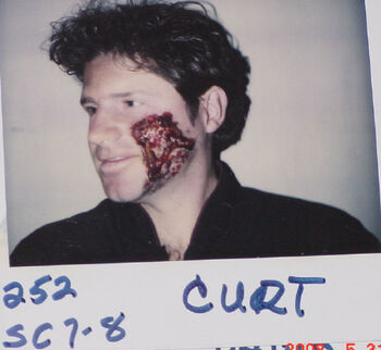 Truman's makeup continuity Polaroid for "Descent"