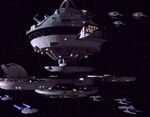 Federation starbase patrolled by Federation starships.jpg