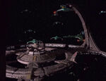 Klingon warships at DS9, late 2375