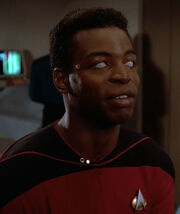 Geordi La Forge without his VISOR