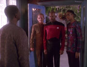 Joseph Sisko says goodbye to Benjamin, Jake, and Odo