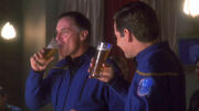 Robinson and Archer drinking together in 2150