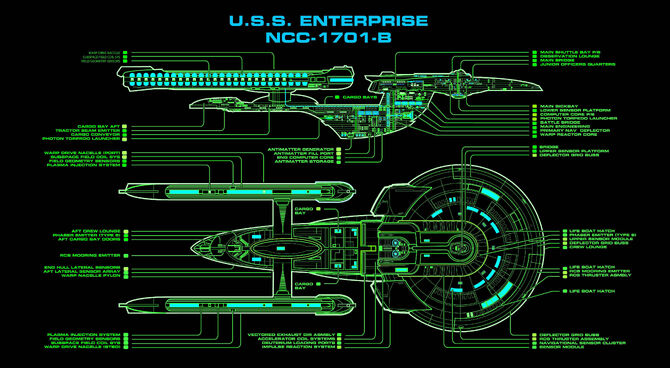 Master systems display of the Excelsior-class USS Enterprise-B