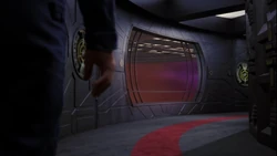 Corridor aboard a Universe-class starship