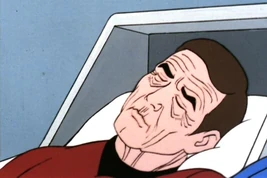 In sickbay, severely hyperaged