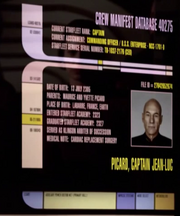 Jean Luc Picard personnel file