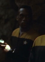 USS Voyager ops ensign 1, cave