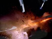 USS Enterprise-D nacelle explodes