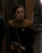 Female security officer on promenade, 2372