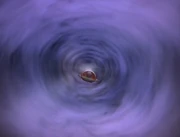 Ferengi shuttle in the Barzan wormhole