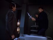 William Riker defends himself against Suna