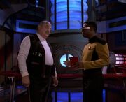 La Forge and Scott in Enterprise-D engineering