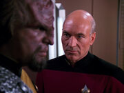 Picard confronts Worf