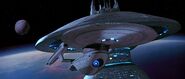 USS Excelsior stalls outside Spacedock
