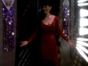 Keiko wearing red dress