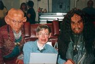 Stephen Hawking on the DS9 set