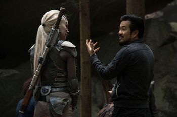 Sofia Boutella and Justin Lin