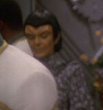 Female Romulan at conference