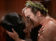 Uhura and Kirk kiss