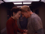 Kira bids older Odo goodbye