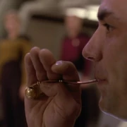 Operations division crewmember in shuttlebay 2, 2364