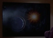 A painting in William T. Riker's quarters / guest quarters (TNG: "Symbiosis", "The Neutral Zone", "Time Squared", "The Icarus Factor", "Up The Long Ladder")