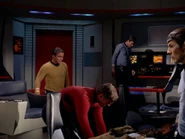 USS Enterprise away team on the bridge of the derelict USS Exeter.jpg (257 KB) USS Exeter (NCC-1672) "The Omega Glory" (notice the covered up dedication plaque)