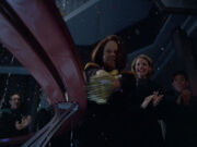 B'Elanna Torres christens Voyager's quantum slipstream drive