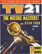 TV21 Issue 37 Cover.jpg (69 KB) TV21 & Joe 90 #37: "THE MISSILE MASTERS!" – The Dorado shrugs off the Enterprise's missile attack