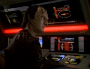 Garak operates the science station on the Defiant