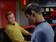 Spock disagreeing with Kirk, 2267