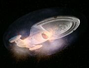 USS Voyager under attack by Kelemane's species