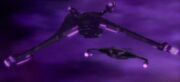 Jem'Hadar battle cruiser in nebula