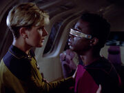 LaForge perspires