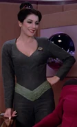 A variation of the gray unitard, with a pointed neckline (2364)