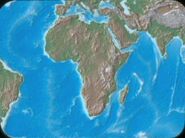 Relief map centered on Africa