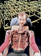 1988: Posing with the destroyed "corpse" of Dexter Remmick TNG: "Conspiracy"