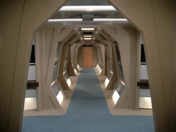 Typical radial corridor within the engineering hull of a Galaxy-class starship