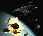 USS Venture destroys orbital weapon platform