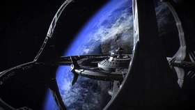 Terok Nor, the station that would later become Deep Space 9, in orbit of Bajor during the 2340s.