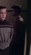 In a corridor Played by an unknown actor (TNG: "Datalore")