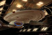 USS Voyager in drydock