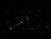 Federation fleet attacks Sphere 634