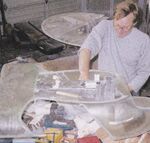 Galaxy class USS Enterprise-D studio model build cast secondary hull assembled by Bill Concannom